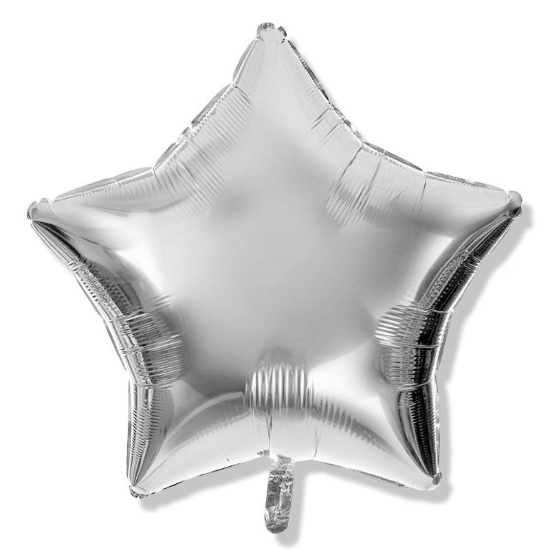 Balon foliowy gwiazdka  srebrna  25 cm